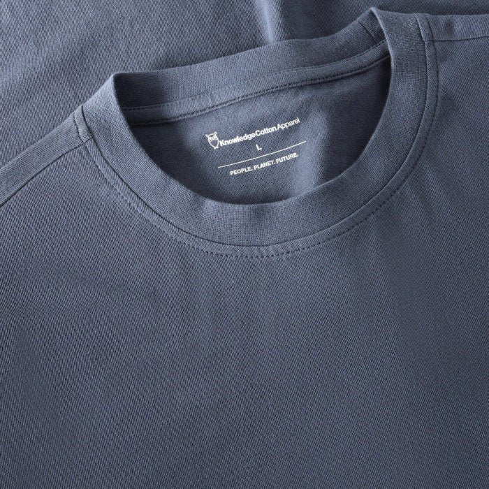 Knowledge Cotton Apparel Regenerative Cotton Print Tee Vintage Indigo - Merchant Menswear