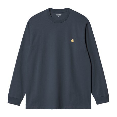 L/S Chase T-Shirt Dusky Blue / Gold - Merchant Menswear