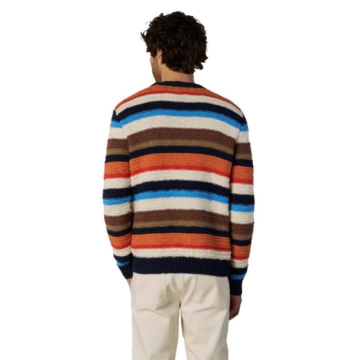 Luis Stripe Crew Neck Indigo Stripe - Merchant Menswear