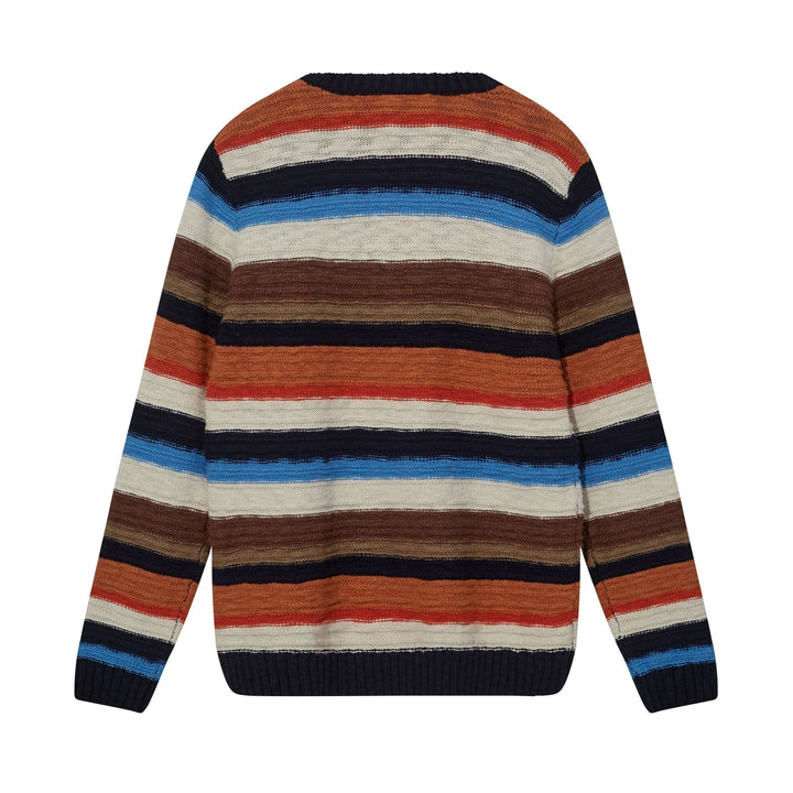 Luis Stripe Crew Neck Indigo Stripe - Merchant Menswear