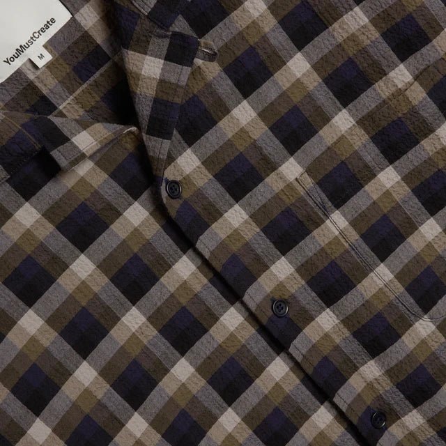 Malick Seersucker Check Shirt Multi - Merchant Menswear