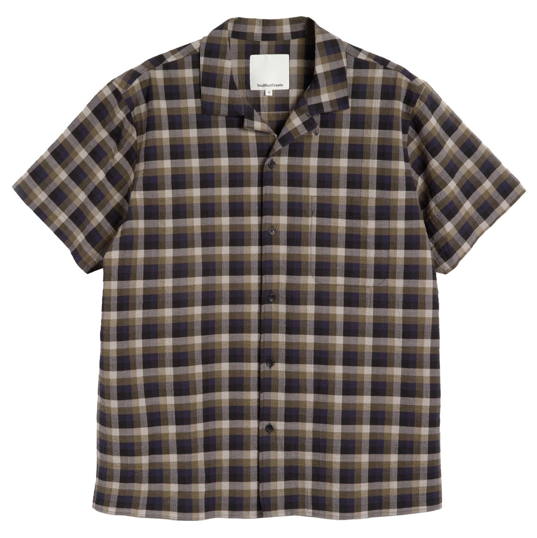 Malick Seersucker Check Shirt Multi - Merchant Menswear