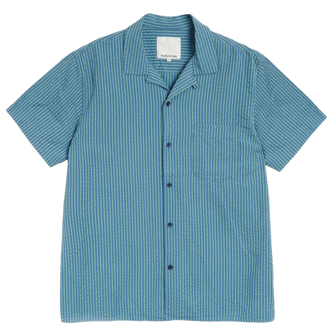 Malick Stripe Shirt Blue / Green - Merchant Menswear