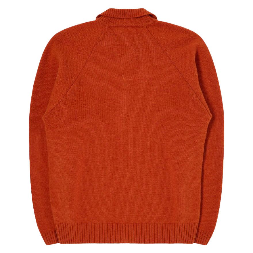 Mars Polo Cardigan Knit Orange Garment Wash - Merchant Menswear