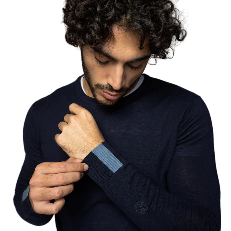 Mos Mosh Gallery Adam Soft Knit Navy - Merchant Menswear