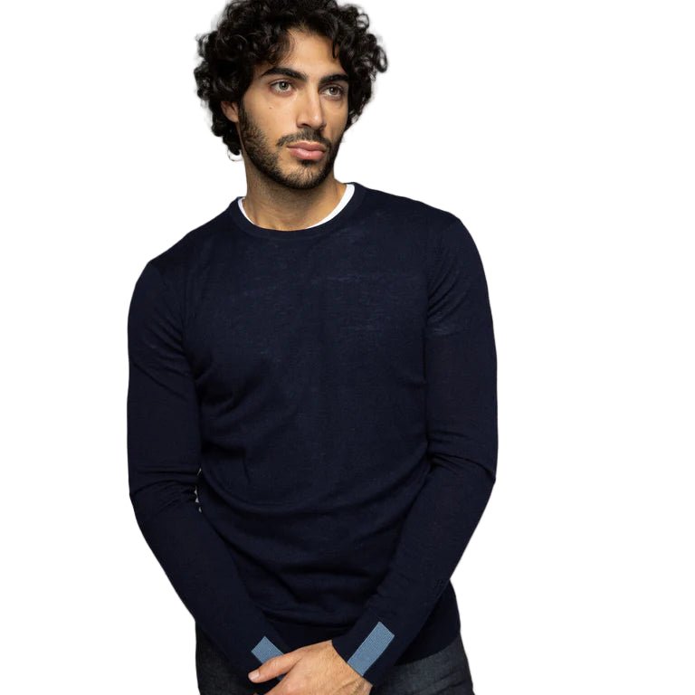 Mos Mosh Gallery Adam Soft Knit Navy - Merchant Menswear