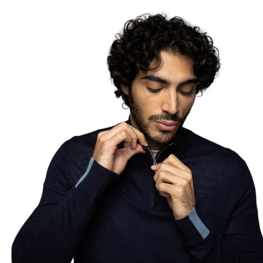 Mos Mosh Gallery Adam Soft Zip Turtle Neck - Merchant Menswear