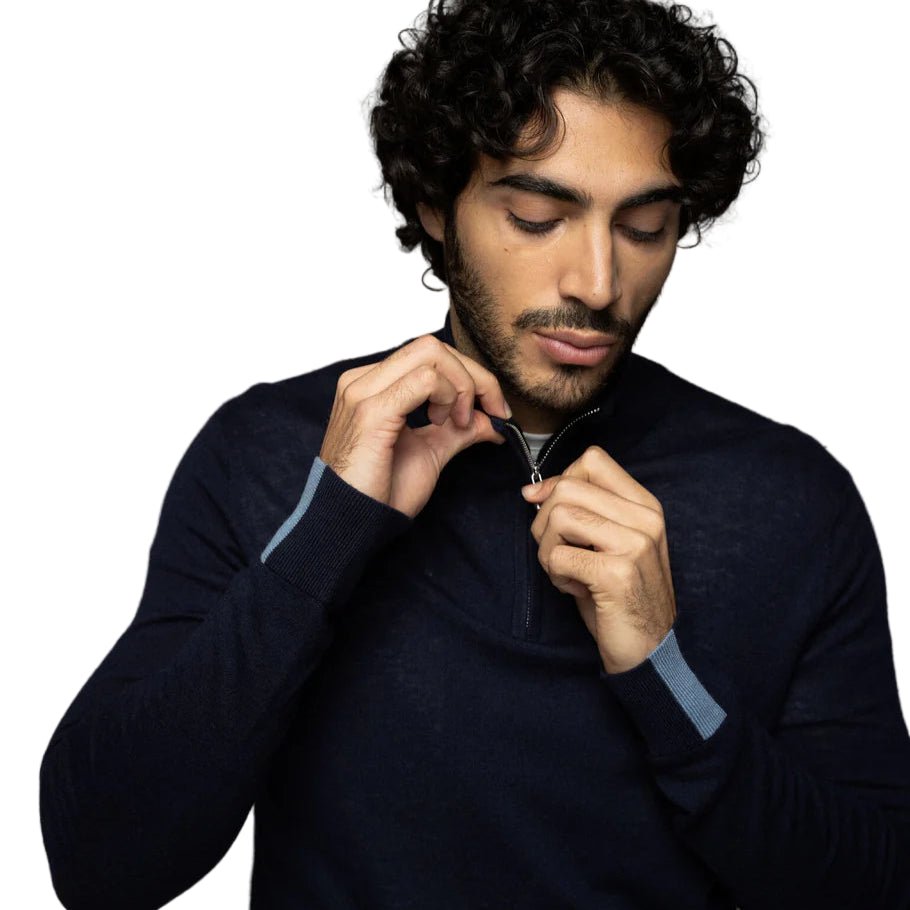 Mos Mosh Gallery Adam Soft Zip Turtle Neck - Merchant Menswear