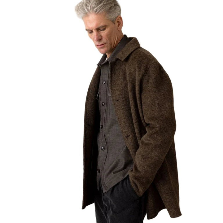Mos Mosh Gallery Barkley Wool Coat Slate Black - Merchant Menswear