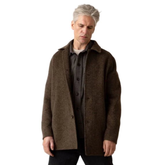 Mos Mosh Gallery Barkley Wool Coat Slate Black - Merchant Menswear