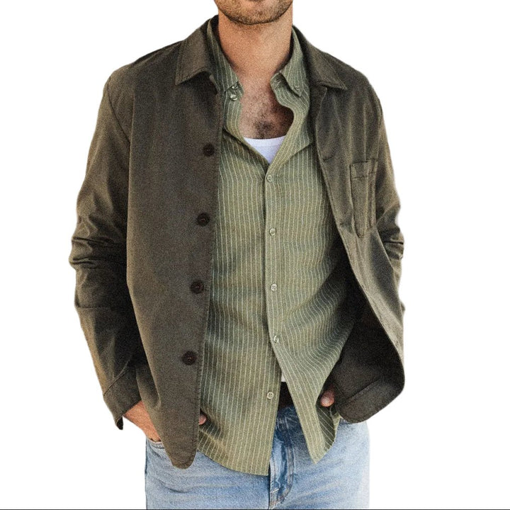 Mos Mosh Gallery Conor Darwin Overshirt Grape Leaf - Merchant Menswear