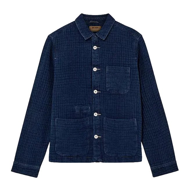 Mos Mosh Gallery Dobby Indigo Jacket Indigo Blue - Merchant Menswear