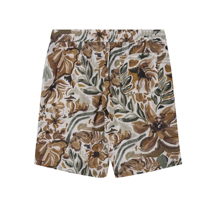 Mos Mosh Gallery Holt Sun Linen Shorts Foss Green - Merchant Menswear
