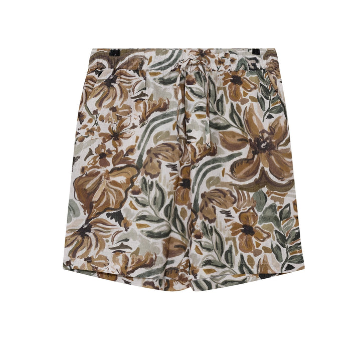 Mos Mosh Gallery Holt Sun Linen Shorts Foss Green - Merchant Menswear
