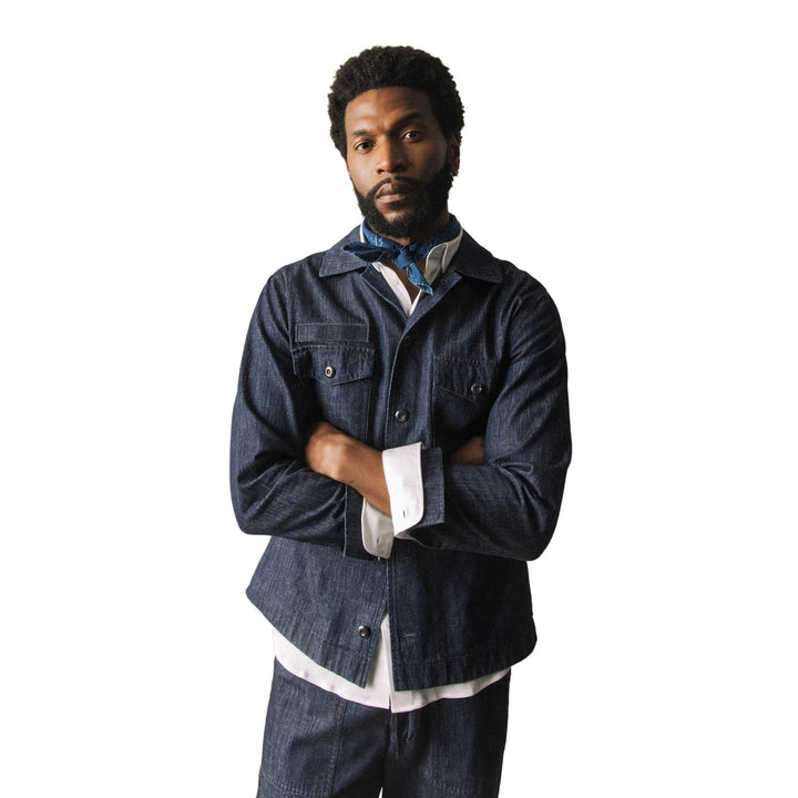 Mos Mosh Gallery Marcello Chambray Overshirt Indigo - Merchant Menswear