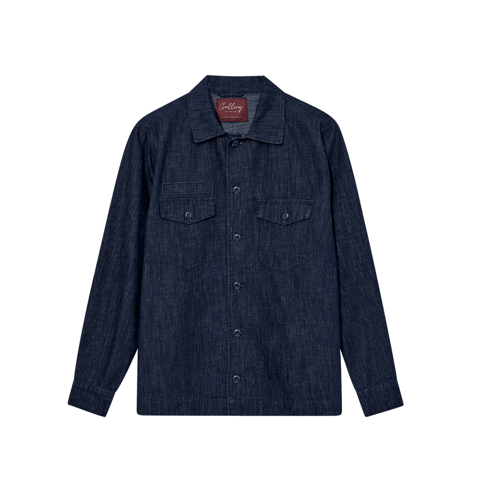 Mos Mosh Gallery Marcello Chambray Overshirt Indigo - Merchant Menswear