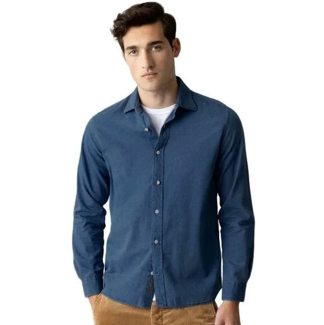 Mos Mosh Gallery Marco Oxford Shirt Indigo - Merchant Menswear