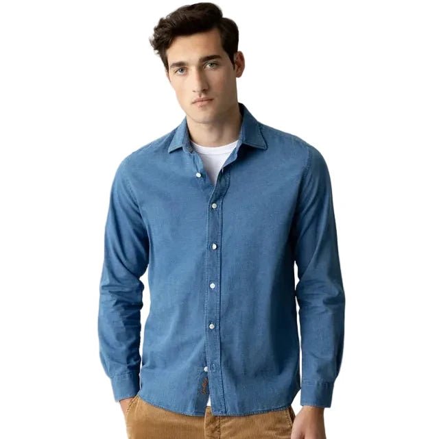 Mos Mosh Gallery Marco Oxford Shirt Indigo - Merchant Menswear