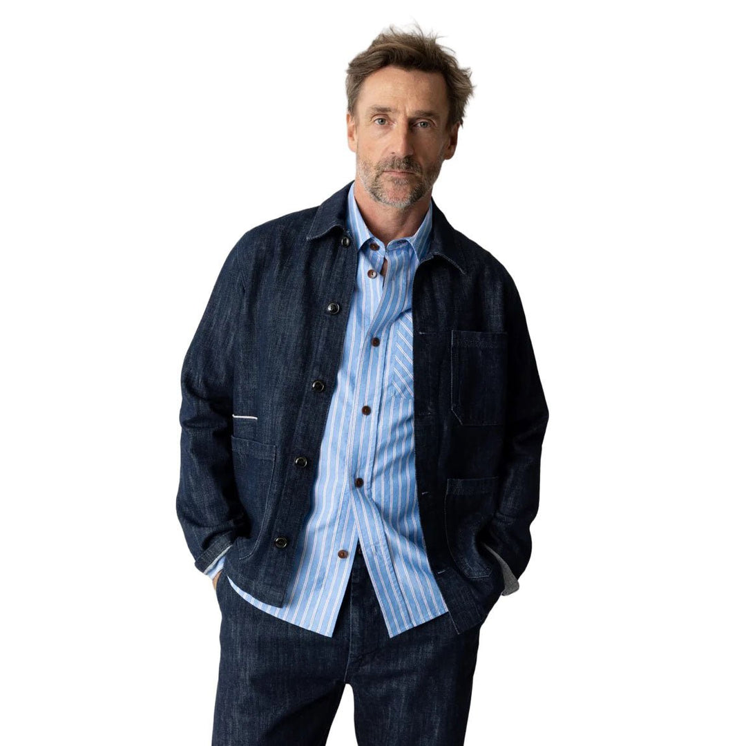 Mos Mosh Gallery Micca Selvedge Jacket Dark Blue Denim - Merchant Menswear