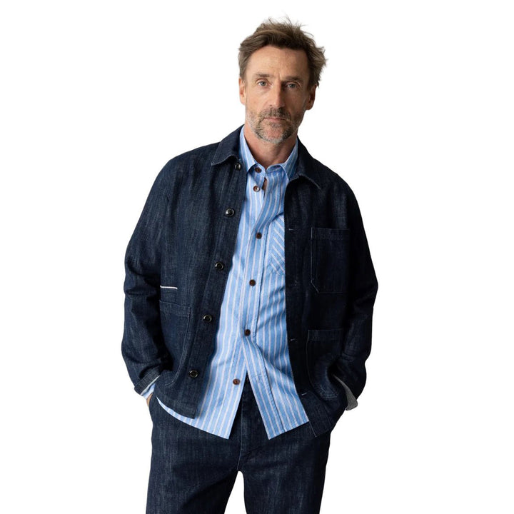 Mos Mosh Gallery Micca Selvedge Jacket Dark Blue Denim - Merchant Menswear