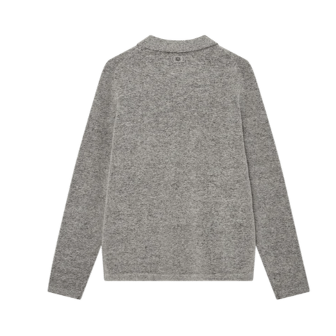 Mos Mosh Gallery Ryan Soft Zip Polo Pullover Light Grey - Merchant Menswear