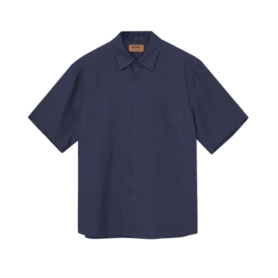 Mos Mosh Gallery Theo S/S Linen Shirt Navy - Merchant Menswear