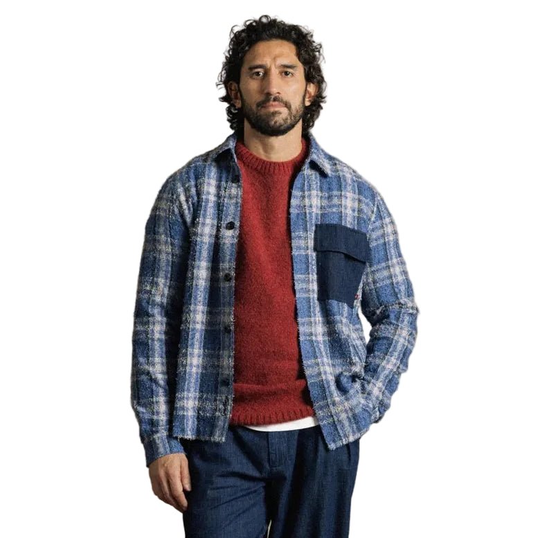Mos Mosh Gallery Wilson Plaid Jacket Vintage Indigo - Merchant Menswear