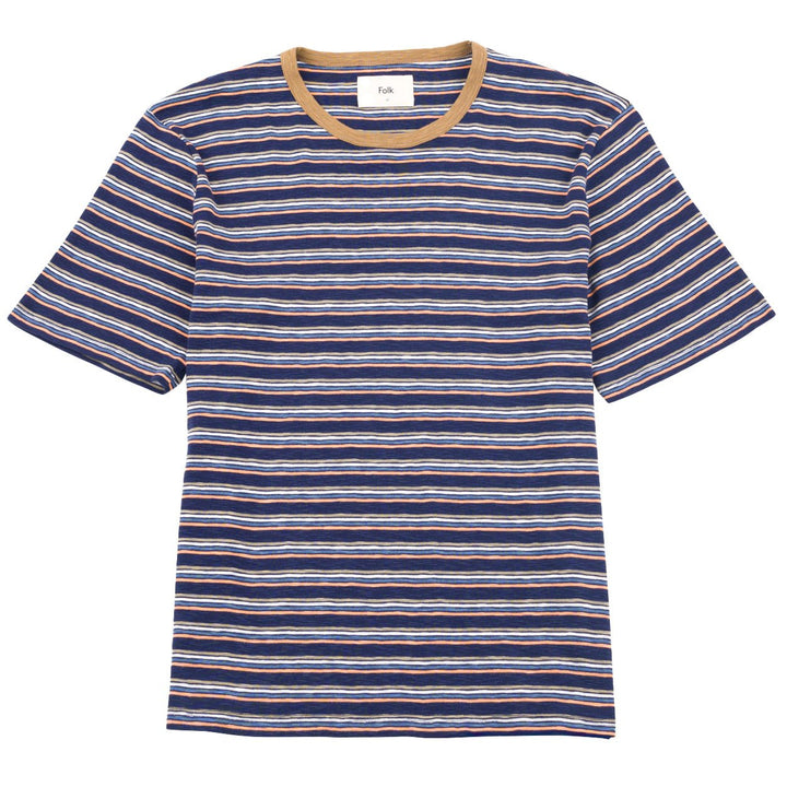 Multistripe T-Shirt Navy Mix - Merchant Menswear