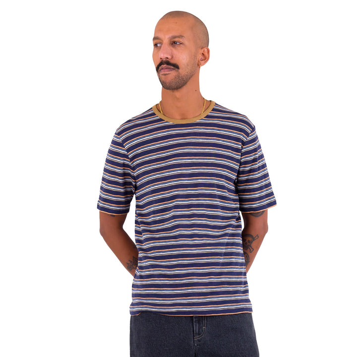 Multistripe T-Shirt Navy Mix - Merchant Menswear