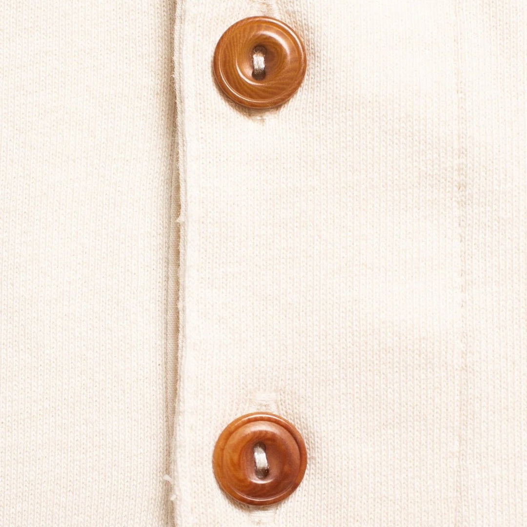 Nudie Jeans Long Sleeve Henley Ecru - Merchant Menswear