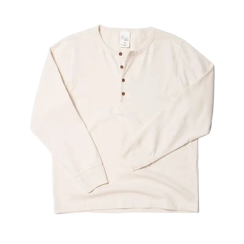 Nudie Jeans Long Sleeve Henley Ecru - Merchant Menswear