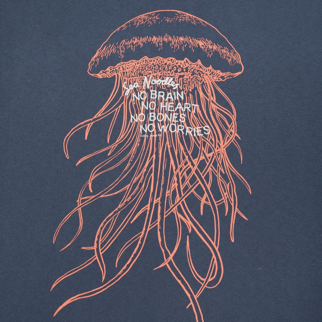 Nudie Jeans Roy Sea Noodles Tee Dark Blue - Merchant Menswear