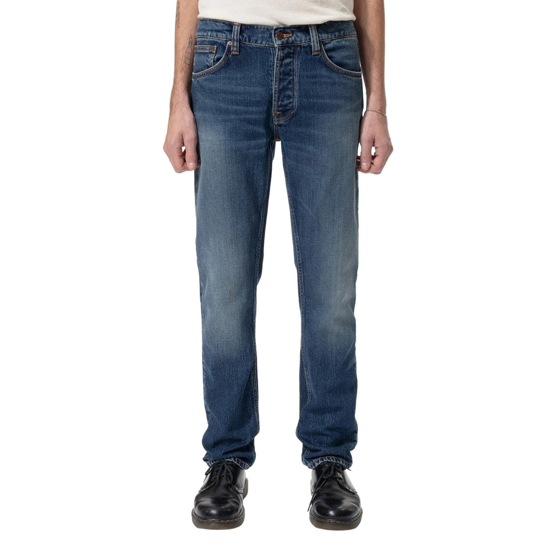 Nudie Jeans Solid Ollie Wild Blue - Merchant Menswear