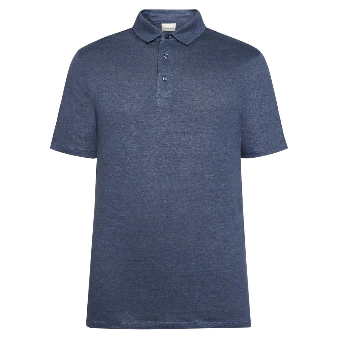 Organic Linen Polo Shirt Vintage Indigo - Merchant Menswear