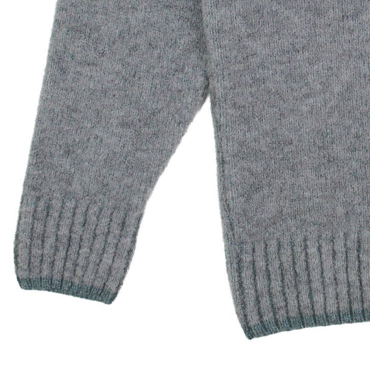 Origin Knitwear Piccadilly Crew Mid Grey / Caspian - Merchant Menswear