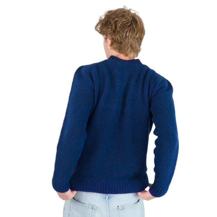 Origin Knitwear Piccadilly Crew Prussian Blue / Nightfall - Merchant Menswear