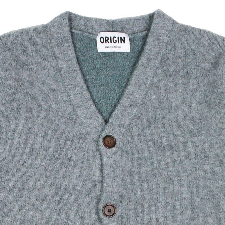 Origin Knitwear Souffle Cardigan Mid Grey / Caspian - Merchant Menswear