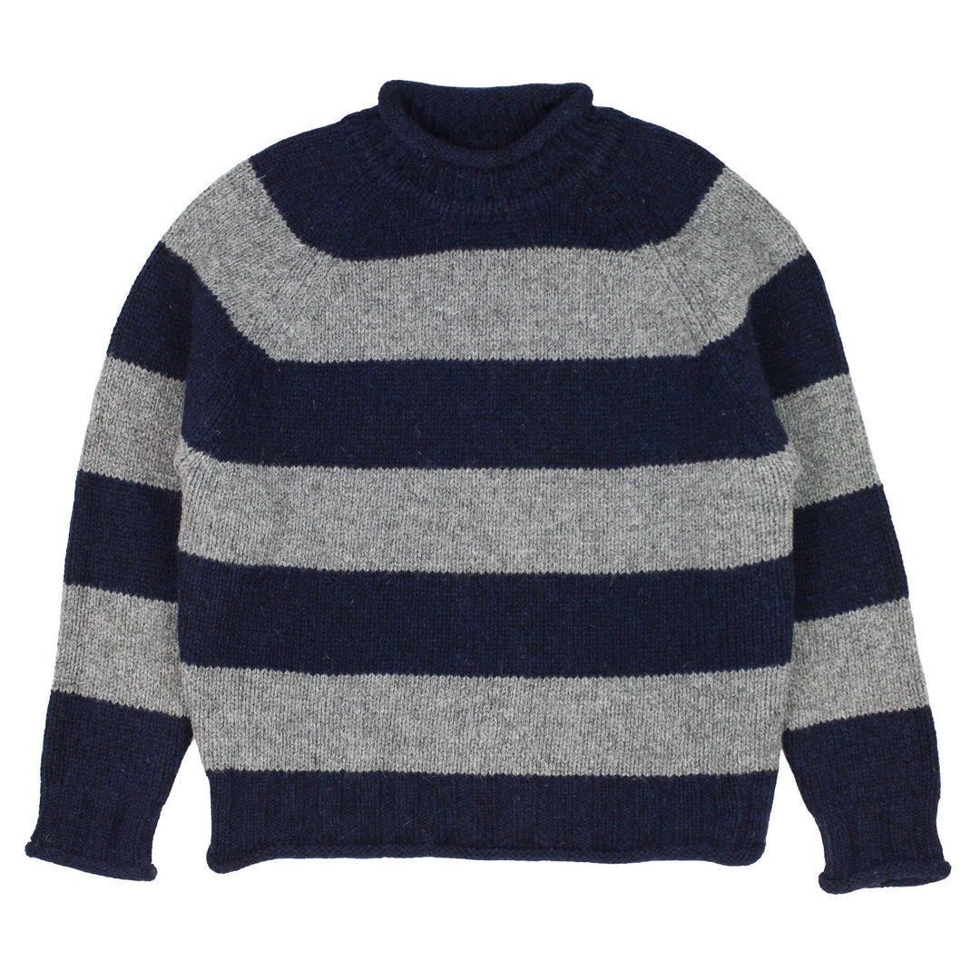 Pittari Knitwear C J Hoops Grey/Navy - Merchant Menswear