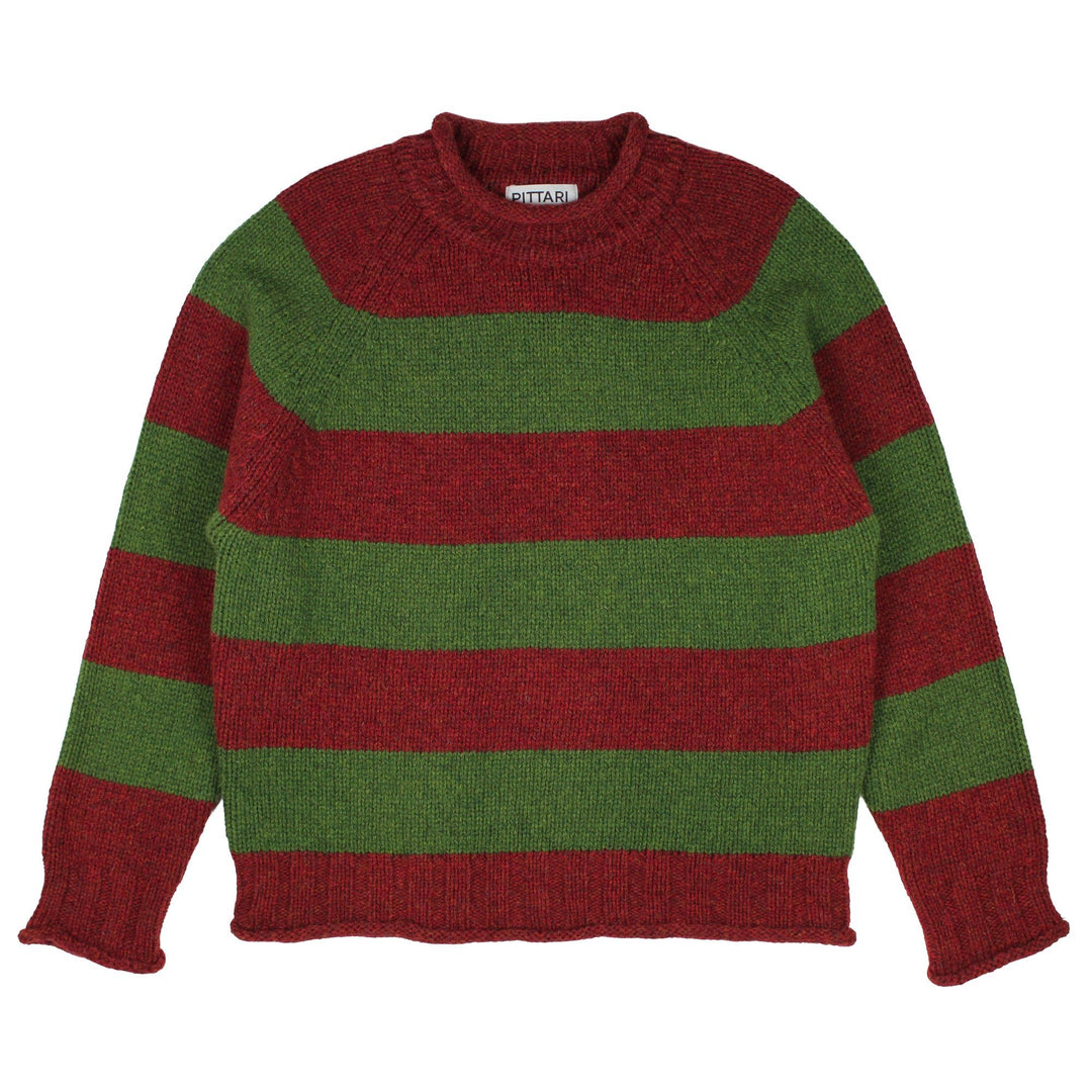 Pittari Knitwear C J Hoops Red/Green - Merchant Menswear