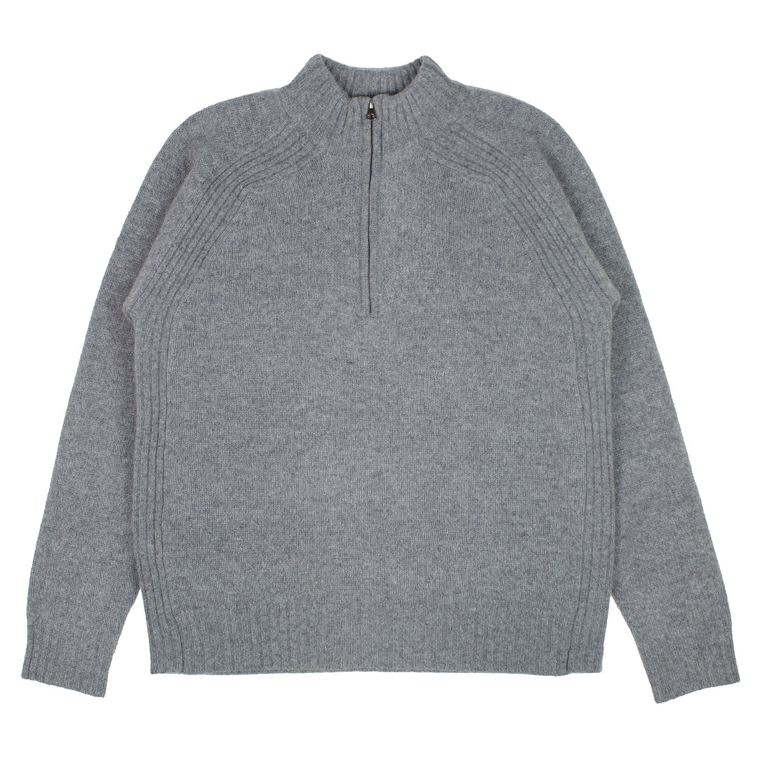 Pittari Knitwear Jed Quarter Zip Grey Mix - Merchant Menswear