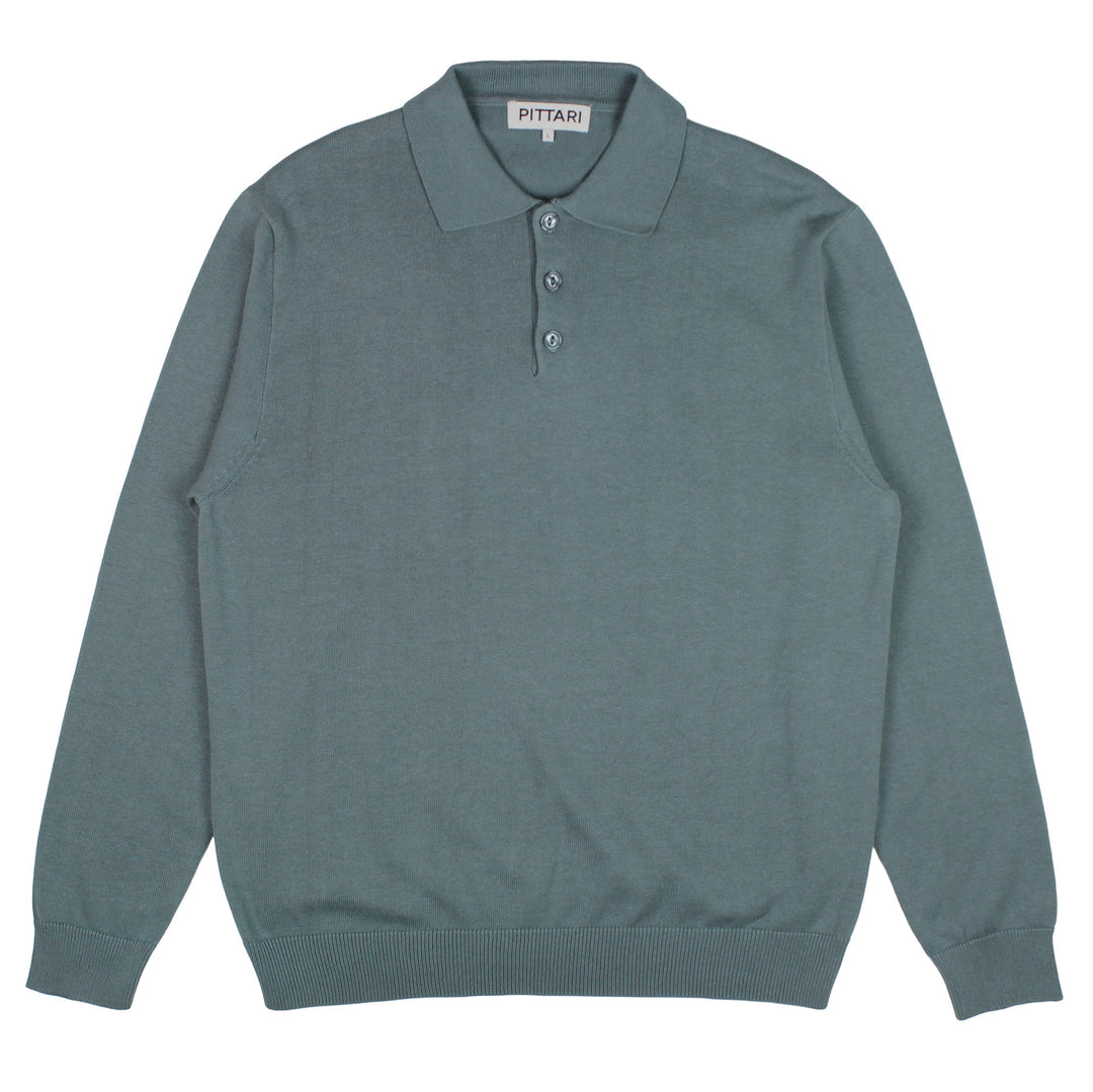 Pittari Knitwear L/S Cotton Polo Bottiglia - Merchant Menswear
