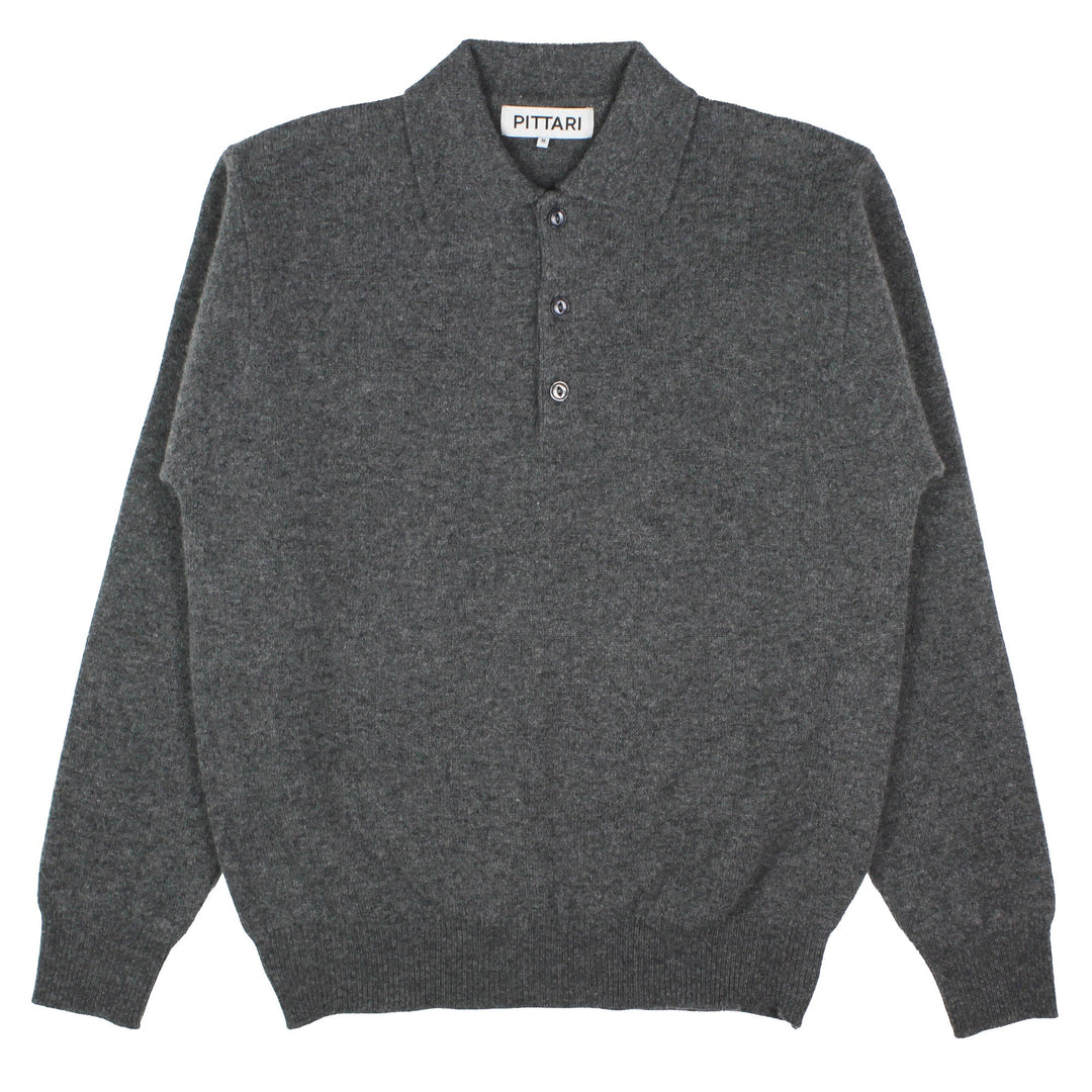 Pittari Knitwear L/S Merino Polo Cliff - Merchant Menswear