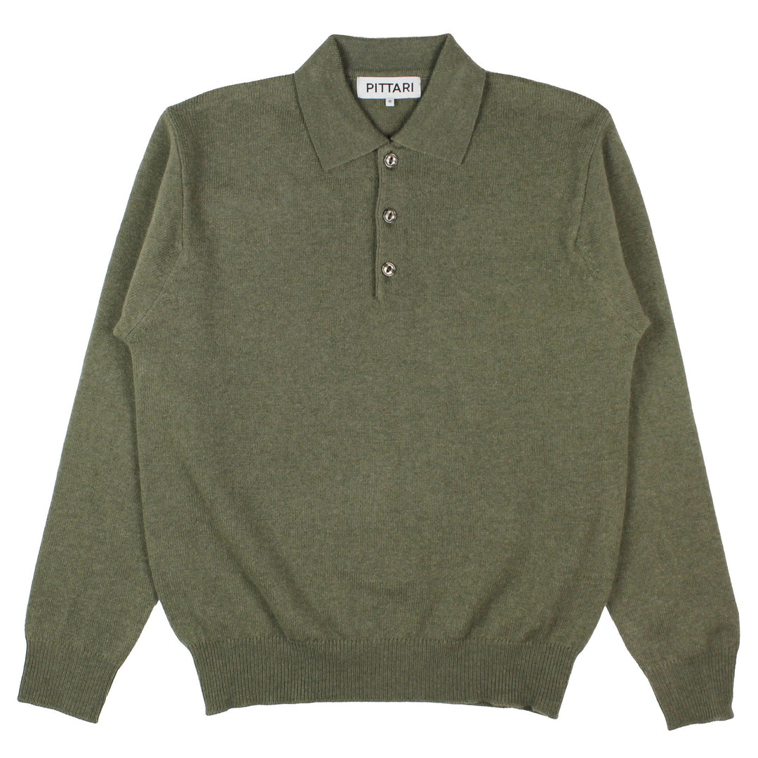 Pittari Knitwear L/S Merino Polo Ranger - Merchant Menswear