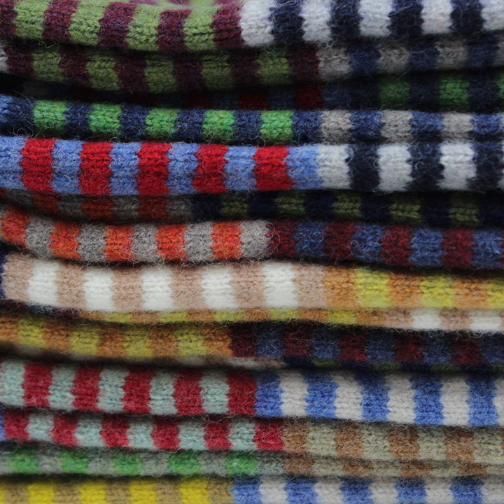 Pittari Knitwear Multi Stripe Scarf Mink & Natural - Merchant Menswear