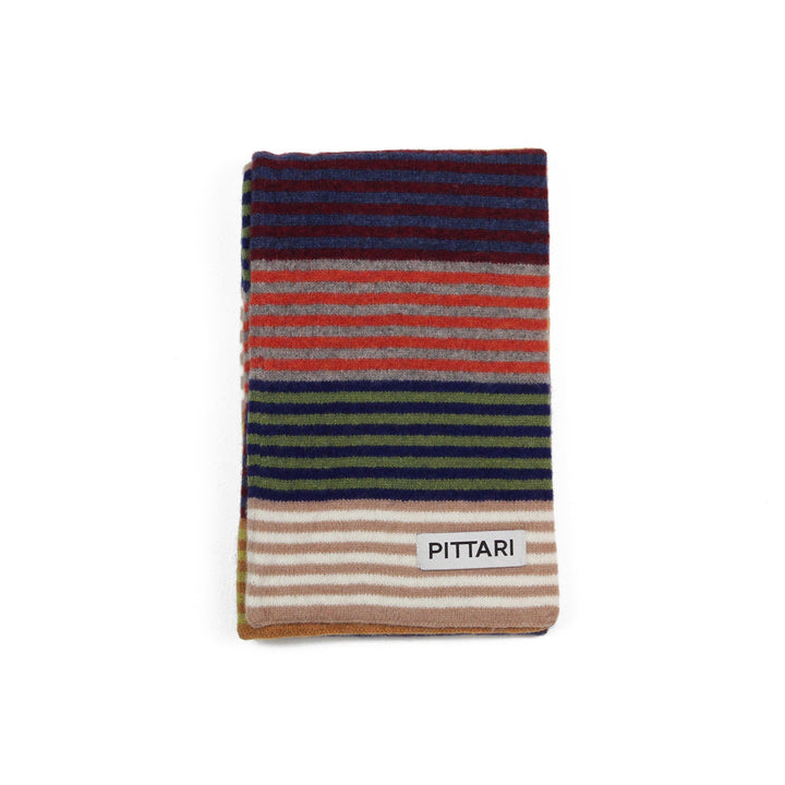 Pittari Knitwear Multi Stripe Scarf Mink & Natural - Merchant Menswear