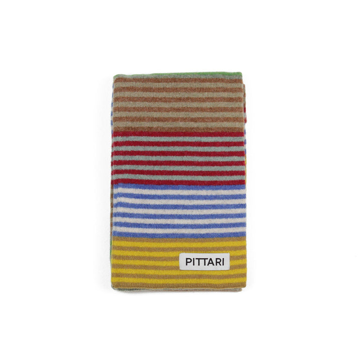 Pittari Knitwear Multi Stripe Scarf Yellows & Browns - Merchant Menswear