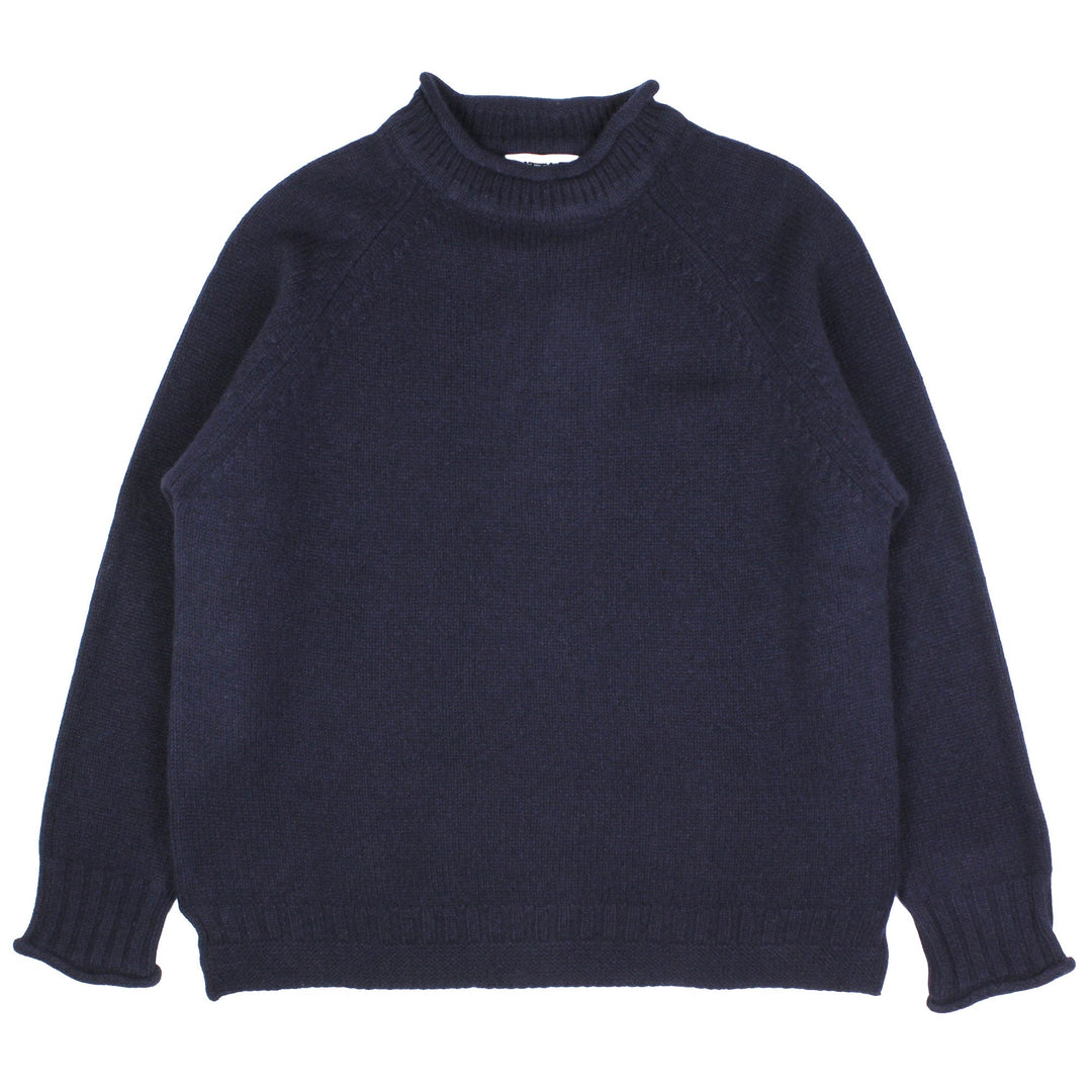 Pittari Knitwear Seti Fishermans Lambswool Sweater Navy - Merchant Menswear