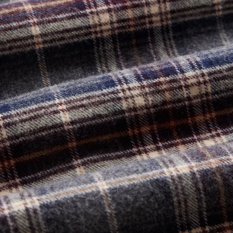 Portuguese Flannel Augusta Flannel Check Shirt Grey - Merchant Menswear