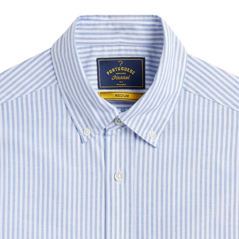 Portuguese Flannel Belavista Blue Stripe Shirt - Merchant Menswear