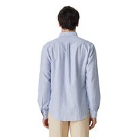 Portuguese Flannel Belavista Stripe Shirt Blue. - Merchant Menswear